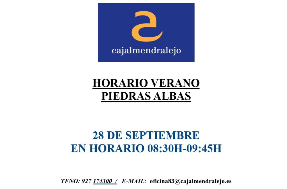 Imagen HORARIO DE CAJA ALMENDRALEJO