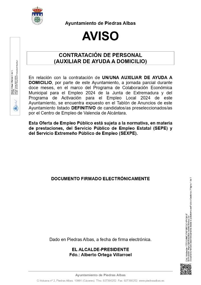 Imagen LISTADO DEFINITIVO CONTRATACIÓN AUXILIAR DE AYUDA A DOMICILIO