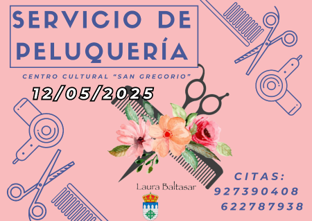Imagen SERVICIO DE PELUQUERÍA: 12 DE MAYO DE 2025