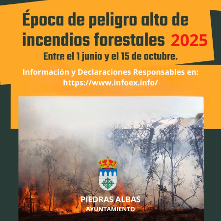 Imagen ÉPOCA DE PELIGRO ALTO DE INCENDIOS 2025