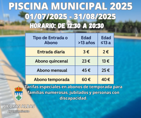 Imagen ¡COMIENZO DE LA TEMPORADA DE BAÑOS 2025 EN PIEDRAS ALBAS!