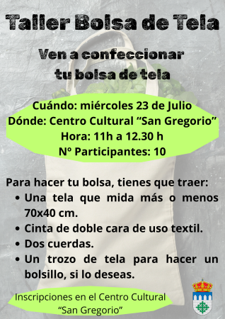 Imagen ¡TALLER DE BOLSAS DE TELA! - 23/07/2025