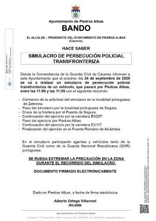 Imagen SIMULACRO DE PERSECUCIÓN POLICIAL TRANSFRONTERIZA
