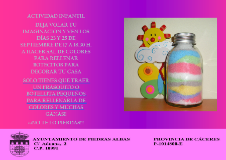 Imagen ACTIVIDAD INFANTIL - SAL DE COLORES - 23 Y 25 DE SEPTIEMBRE