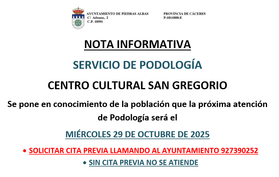 Imagen SERVICIO DE PODOLOGÍA - 29/10/2025