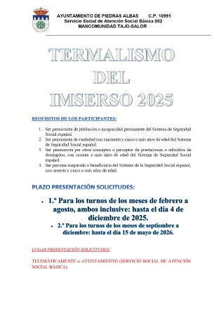 Imagen TERMALISMO DEL IMSERSO 2025
