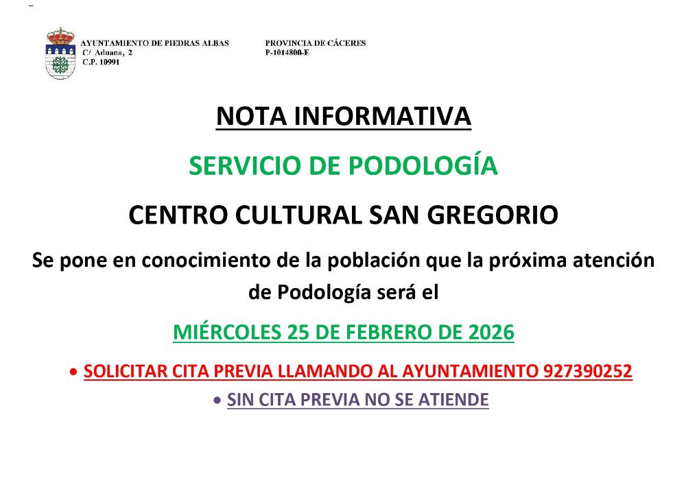 Imagen PODOLOGIA FEBRERO 2026 - 25/02/2026