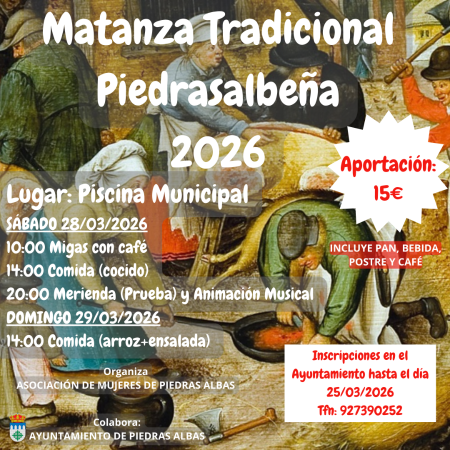 Imagen MATANZA TRADICIONAL PIEDRASALBEÑA 2026