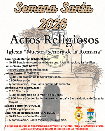 Imagen SEMANA SANTA 2026: ACTOS RELIGIOSOS
