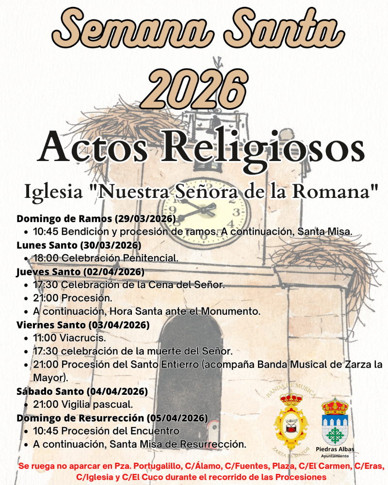 Imagen SEMANA SANTA 2026: ACTOS RELIGIOSOS