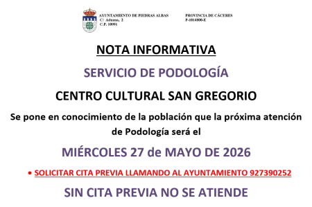 Imagen PODOLOGIA MAYO 2026 - 27/05/2026