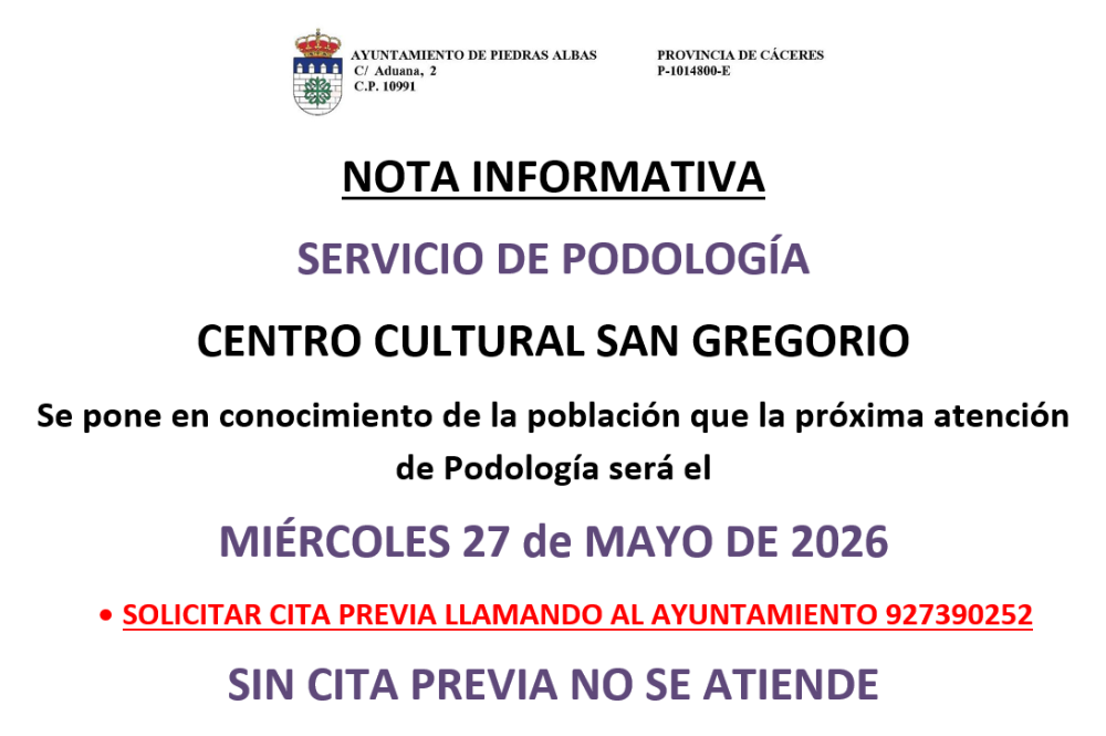 Imagen PODOLOGIA MAYO 2026 - 27/05/2026