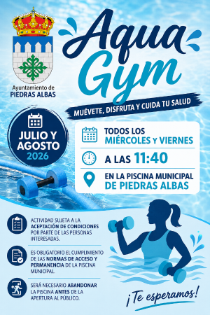 Imagen CLASES GRATUITAS DE AQUAGYM: VERANO 2026