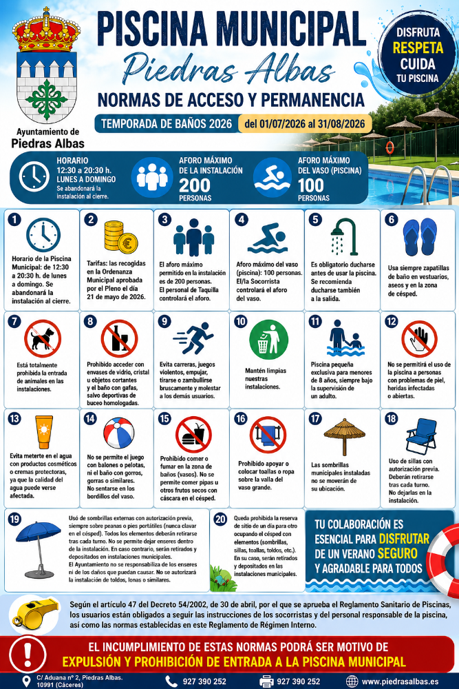 Imagen NORMATIVA DE ACCESO Y PERMANENCIA A LA PISCINA MUNICIPAL