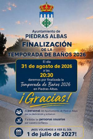 Imagen FIN DE LA TEMPORADA DE BAÑOS 2026