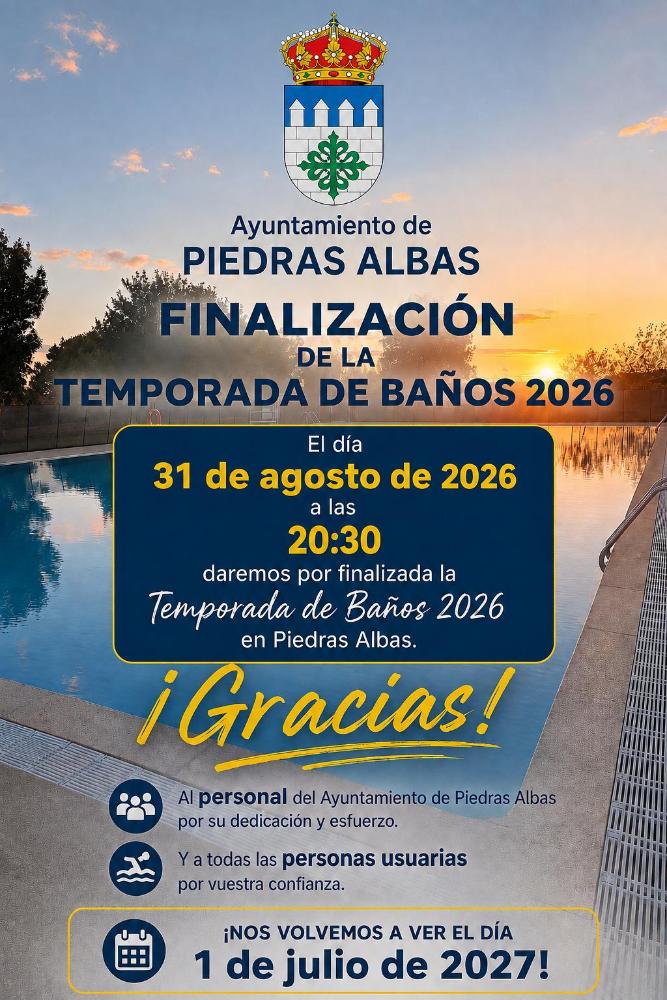 Imagen FIN DE LA TEMPORADA DE BAÑOS 2026