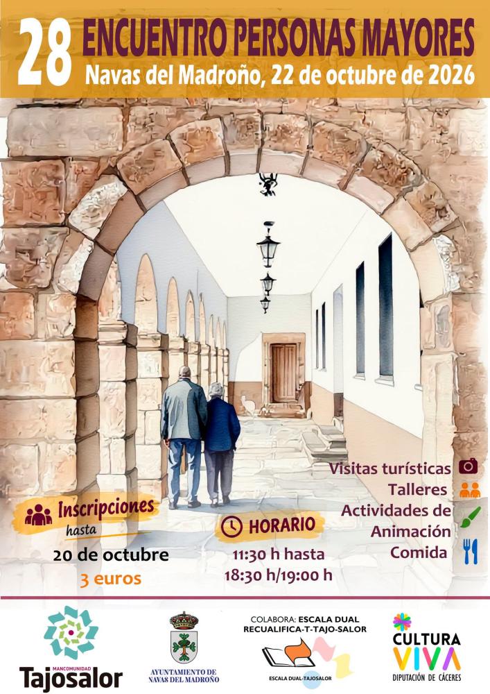 Imagen XXVIII ENCUENTRO DE PERSONAS MAYORES - MANCOMUNIDAD TAJO SALOR - 22/10/2026