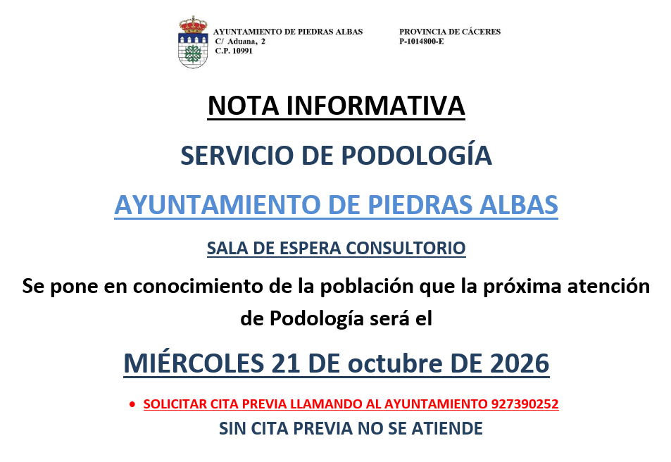 Imagen PODOLOGIA OCTUBRE 2026 - 21/10/2026