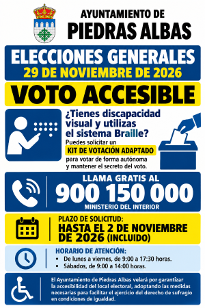 Imagen ELECCIONES GENERALES DEL 29 DE NOVIEMBRE- VOTO ACCESIBLE