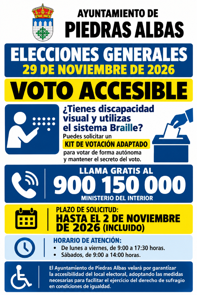 Imagen ELECCIONES GENERALES DEL 29 DE NOVIEMBRE- VOTO ACCESIBLE